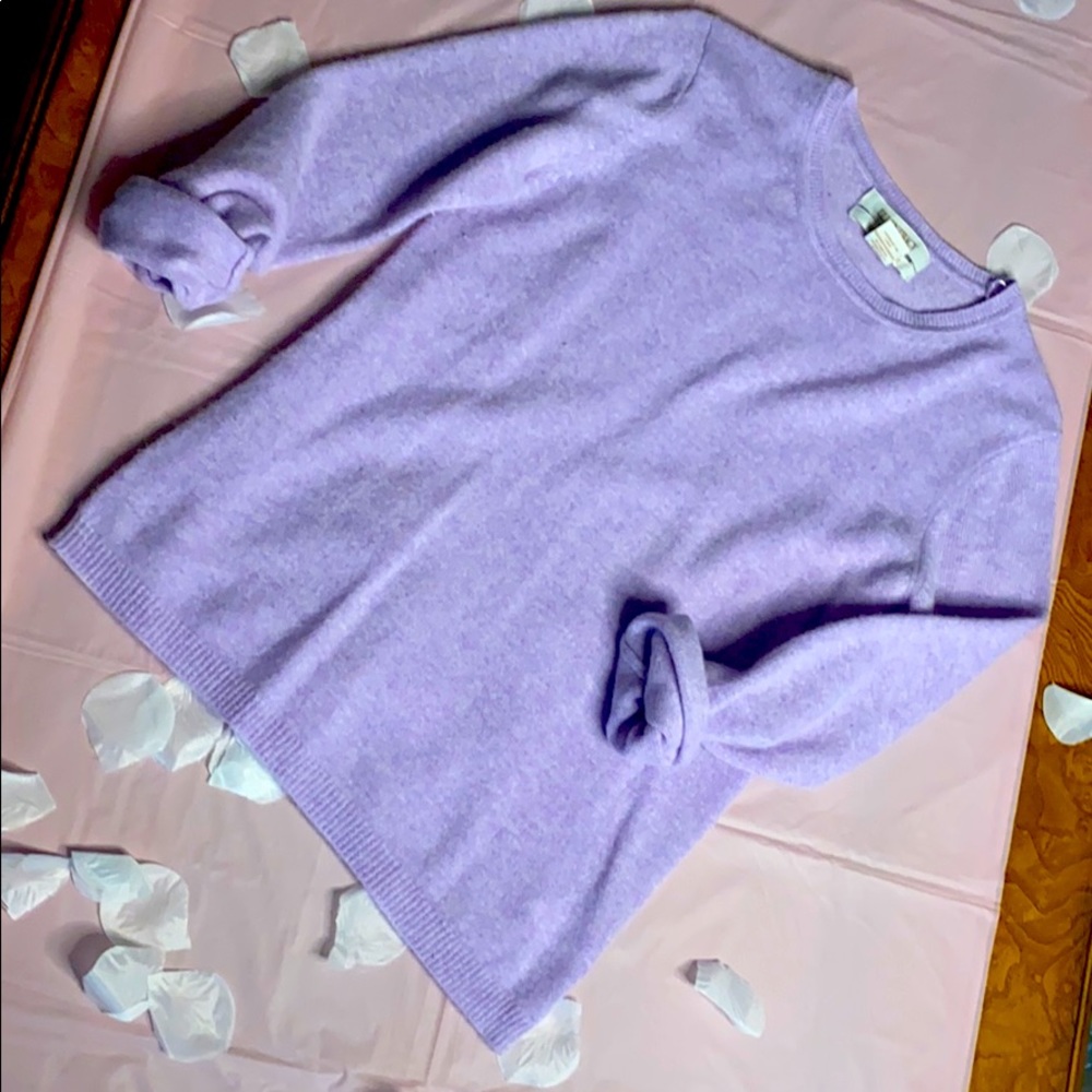 Lilac cashmere sweater.